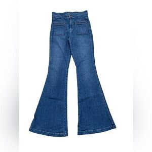 Veronica Beard Size 29 Sheridan Exaggerated Flare High-Rise Blue Denim Jeans
